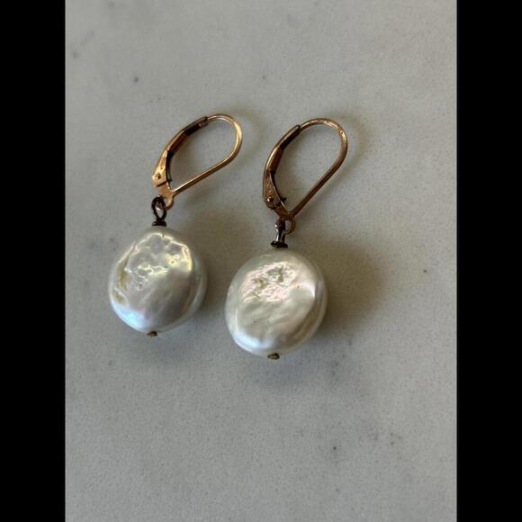 CLOSET CLOSING! LAST CHANCE Authentic Vintage Pearl Drop Earrings .925 Silver - Picture 2 of 3